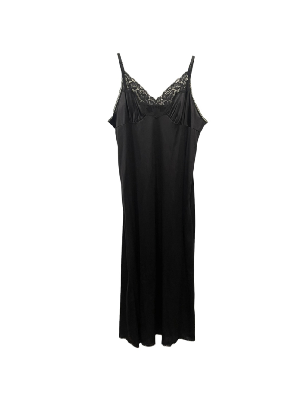 Vtg Women's Vassarette Full Slip Lace Lingerie Dress Size 32 Style 10-105 Black